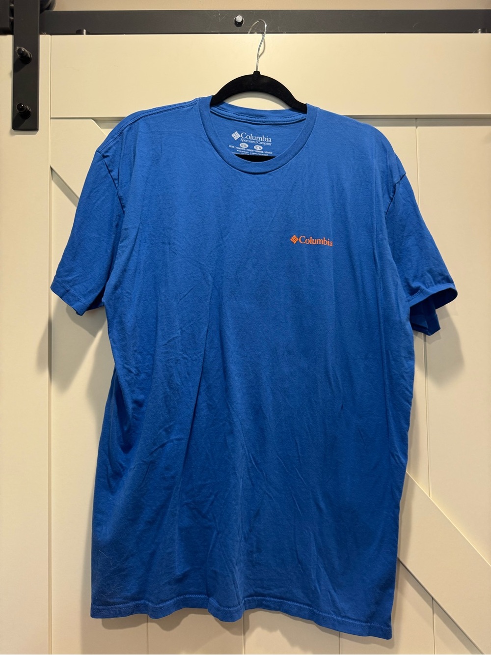 Columbia Men's Short Sleeve Tee in Royal Blue with Orange Logo
